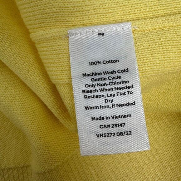 Talbots Yellow Cotton Cardigan Medium - Picture 7 of 7